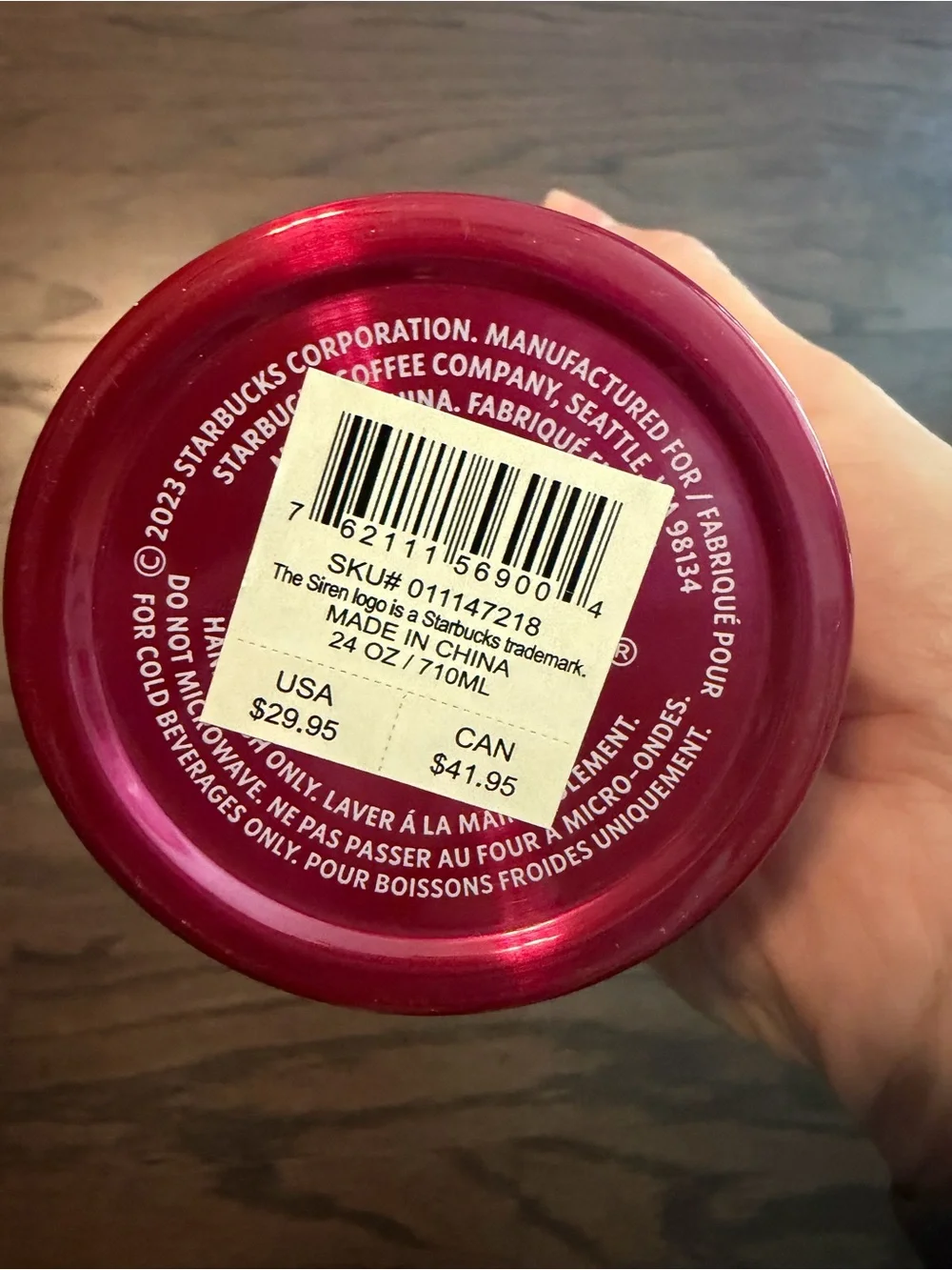 NWT Starbucks Metallic Fuchsia Spiral Tumbler with Straw